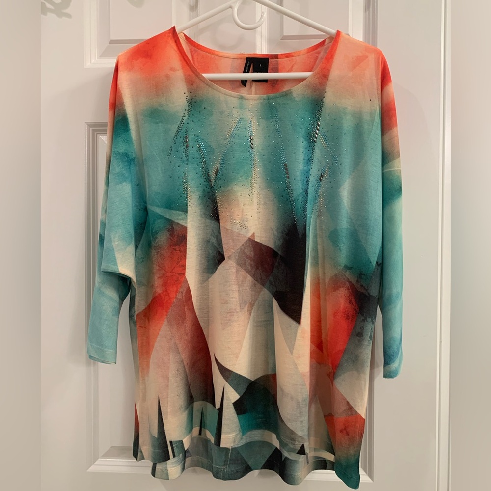 New Directions Vibrant Multicolor Top